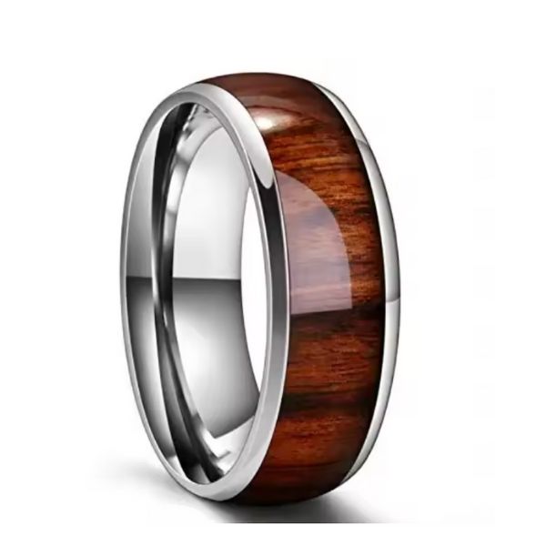 Ring aus Holz-Titan Ring Ringsilber