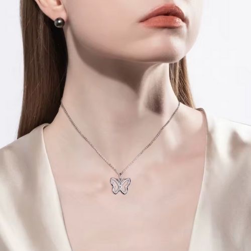 Schmetterling Kette aus Stein Ringsilber