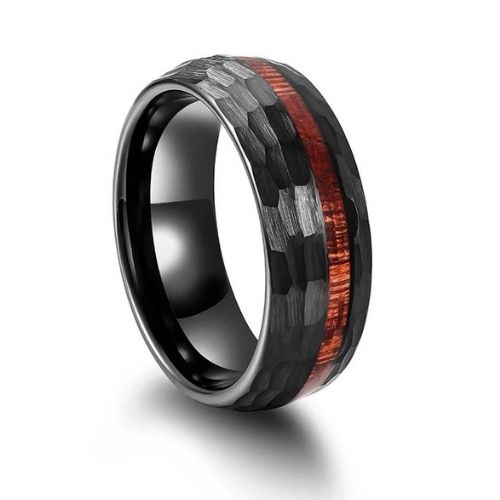 Schwarzer Ehering aus Holz - Ringsilber