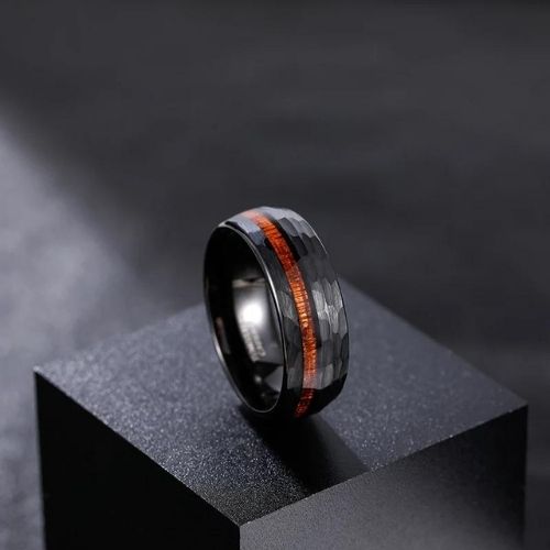 Schwarzer Ehering aus Holz - Ringsilber