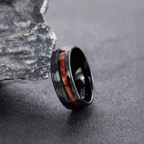 Schwarzer Ehering aus Holz - Ringsilber