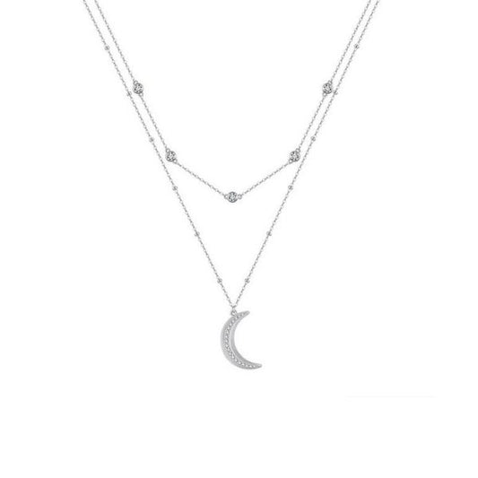 Silber-Damen-Halskette-mit-Mond-Symbol