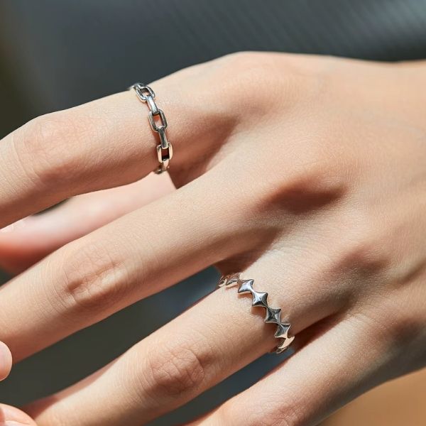 Silberring mit minimalistischem Design für Damen - Ringsilber