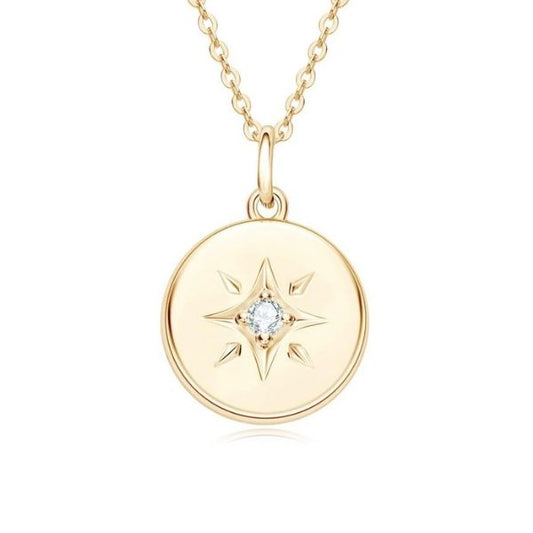 Silber-Damen-Halskette-mit-Sternmuster