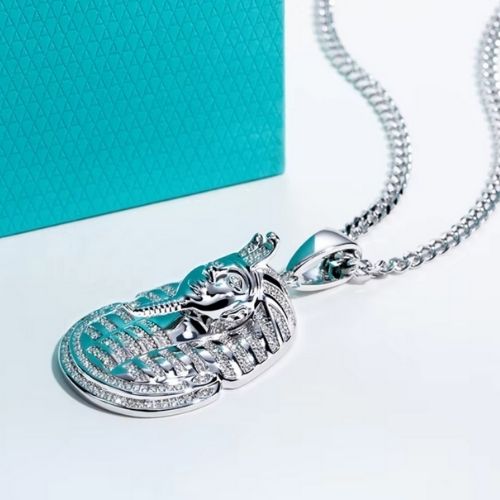 Speziell designte Halskette mit Pharaonen-Mumienmaske Ringsilber