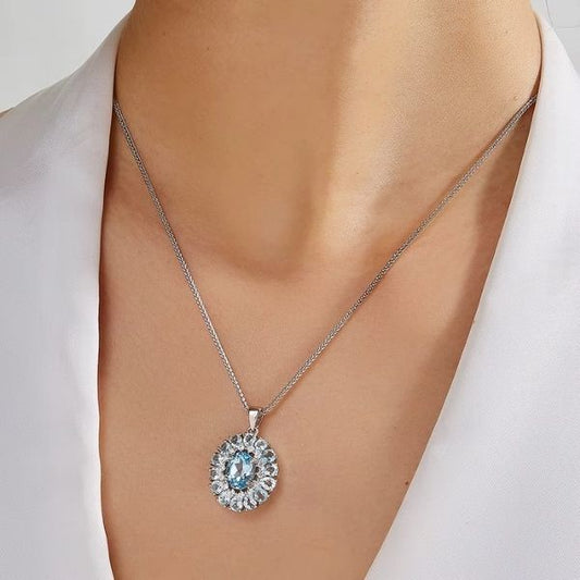 Topas-Stein-Damen-Halskette