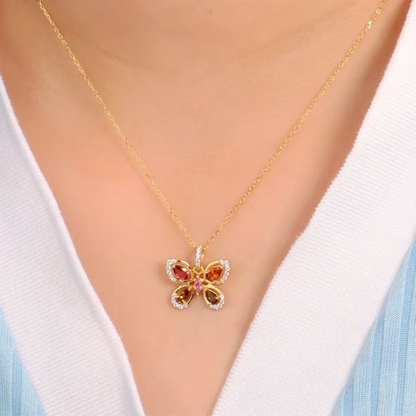Turmalin-Stein-Schmetterling-Ketten-fur-Damen