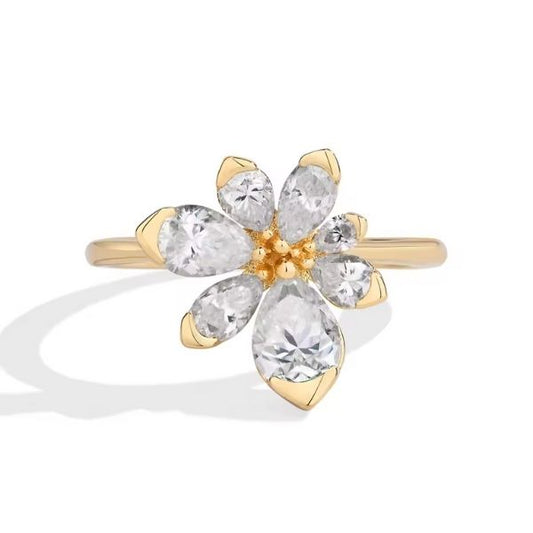 Verlobungsring mit Blumenmuster Ringsilber