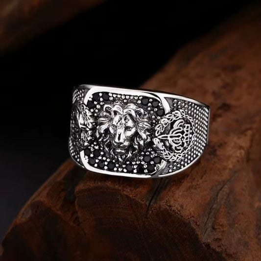 Verstellbarer-Herrenring-mit-Lowensymbol