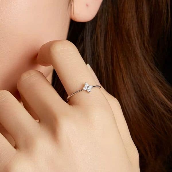 Vierblättriger Kleeblatt Ring - Ringsilber