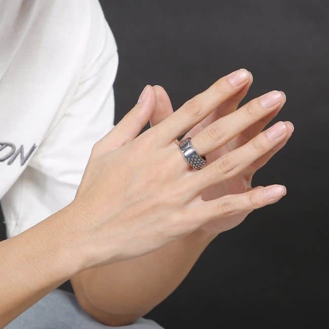 Vintage Herrenring aus Edelstahl - Ringsilber