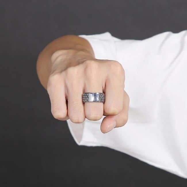 Vintage Herrenring aus Edelstahl - Ringsilber
