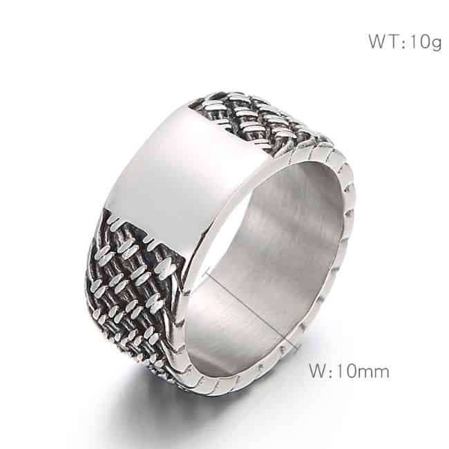 Vintage Herrenring aus Edelstahl - Ringsilber