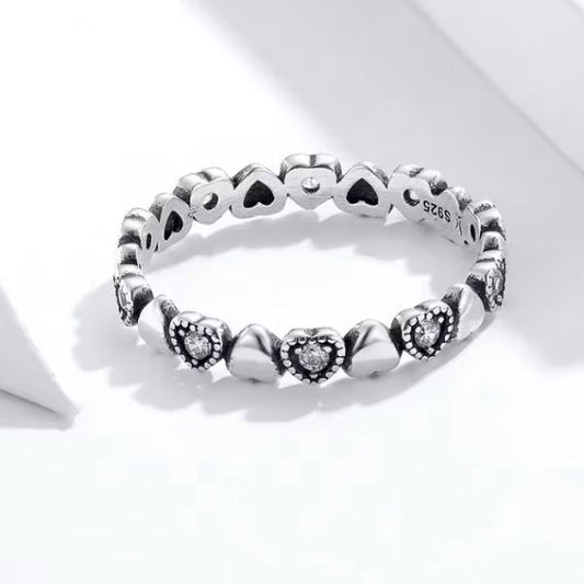 Winziger Herz Ring für Frauen Ringsilber