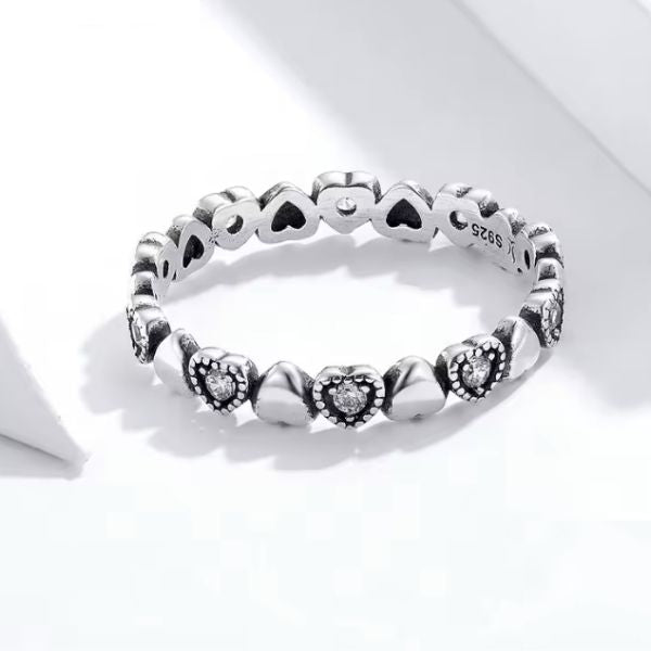 Winziger Herz Ring für Frauen Ringsilber