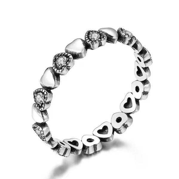 Winziger Herz Ring für Frauen Ringsilber