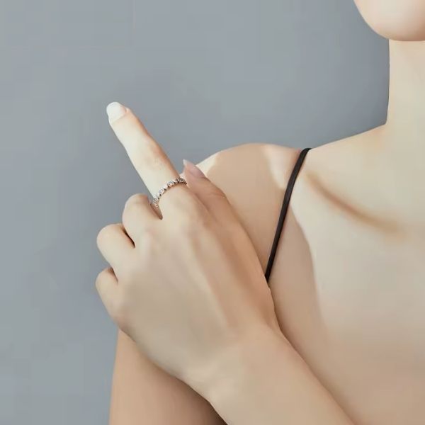 Winziger Herz Ring für Frauen Ringsilber