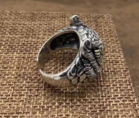 Seitenansicht des verstellbaren Silberring