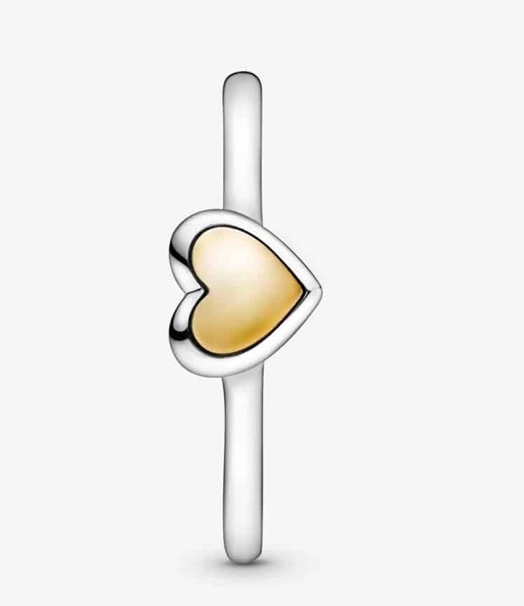 Gelber Herz-Silberring für Frauen