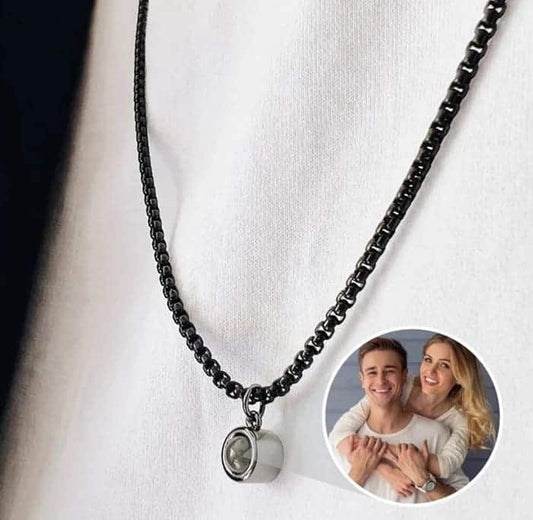 Halskette mit Bild für Männer und Damen Ringsilber