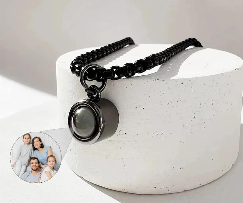 Halskette mit Bild für Männer und Damen Ringsilber