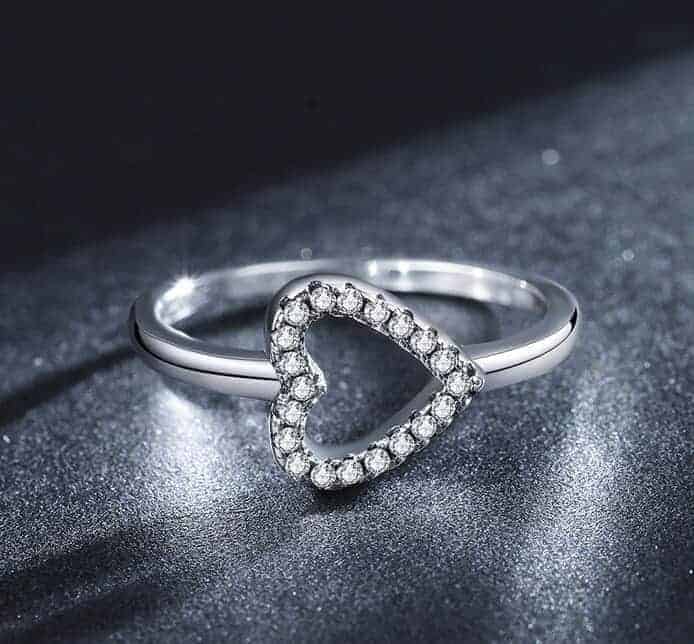 Herz 925er Silber Ring Ringsilber