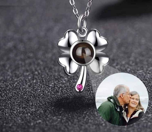 Klee-mit-4-Blattern-Kette-mit-Bild