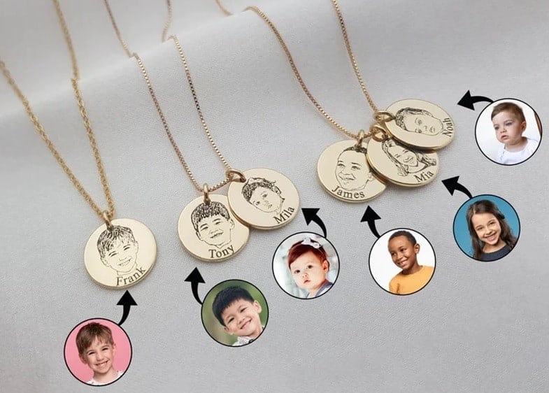 Kette mit Bild- Mutter Tochter Kette