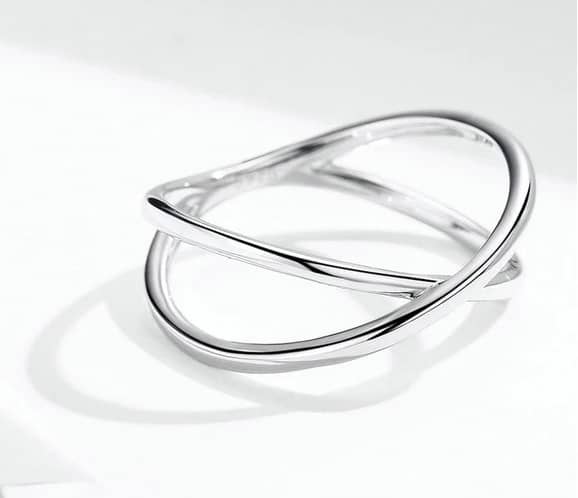 Kurviger Silber Ring für Damen Ringsilber