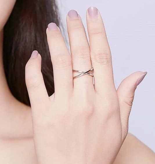 Kurviger Silber Ring für Damen Ringsilber