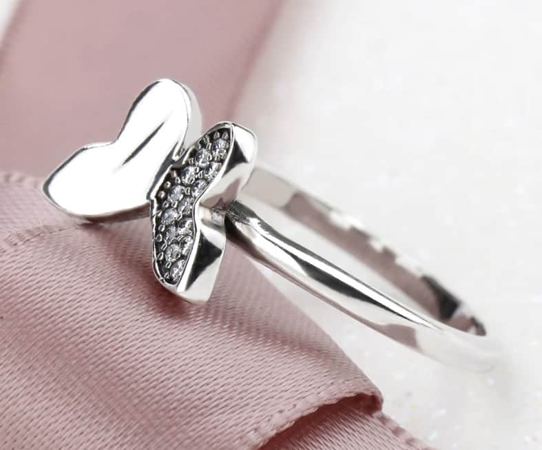 Schmetterling Ring mit Zirkonia Stein