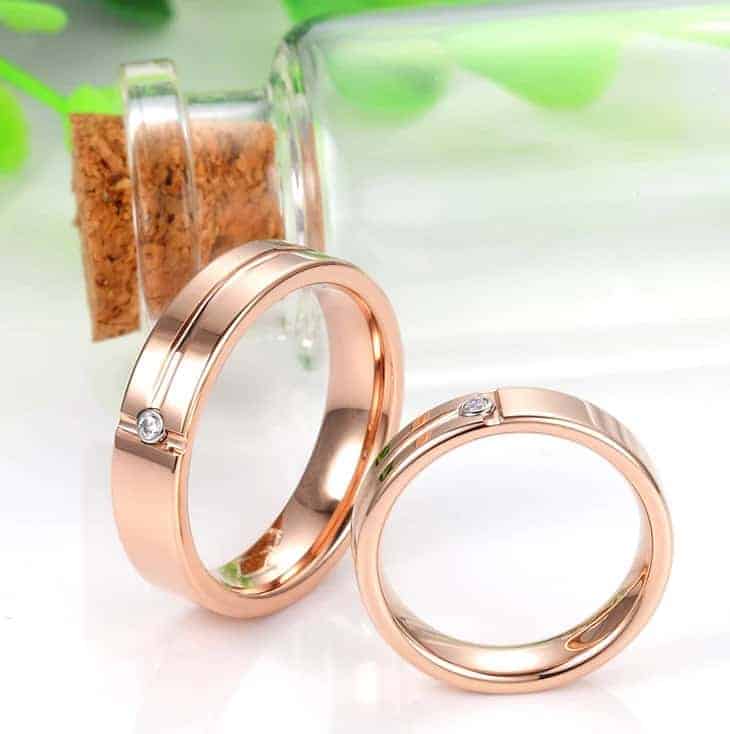 Partnerringe Weißes Gold Farbe