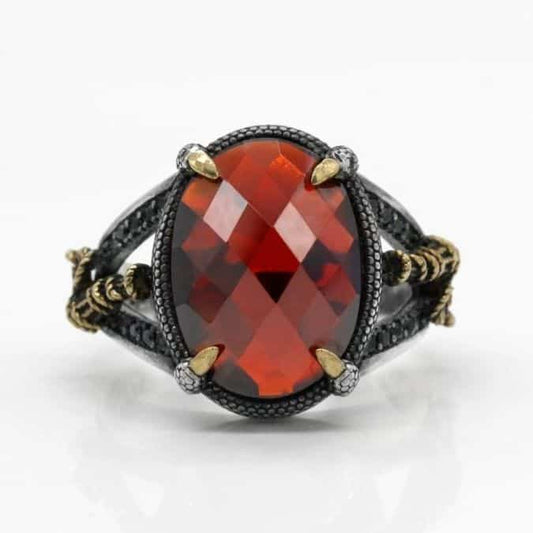 Ring-aus-Sterlingsilber-mit-rotem-Zirkonia-Stein