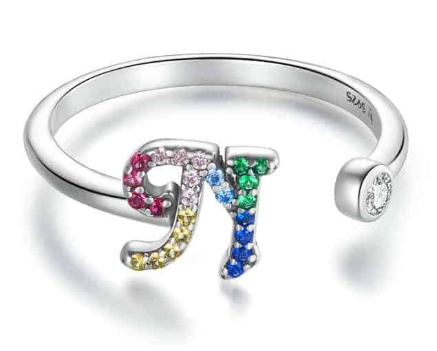 Ring mit Buchstabe für Damen Ringsilber