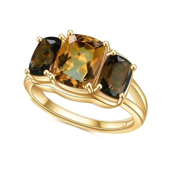 Ring mit Citrin Stein für Damen Ringsilber