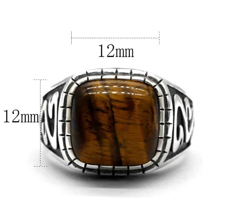 Silber Ring mit Tigerauge Stein für Herren
