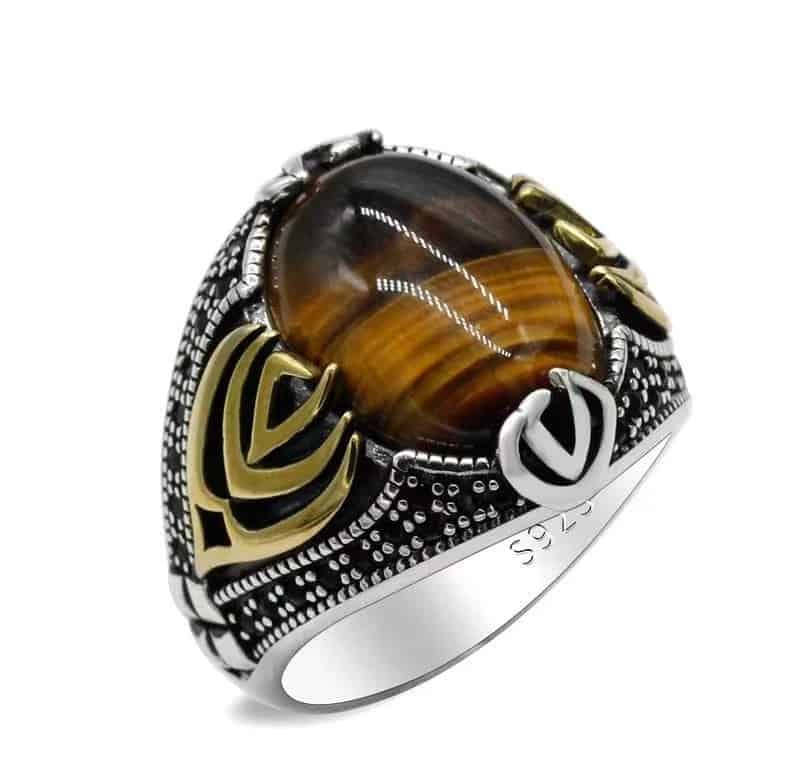 Silber Ring mit Stein für Mann und Frau