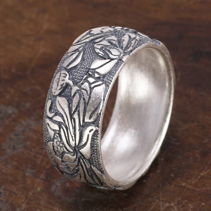 Steinfreier Silberring im Vintage-Stil für Damen RingStore