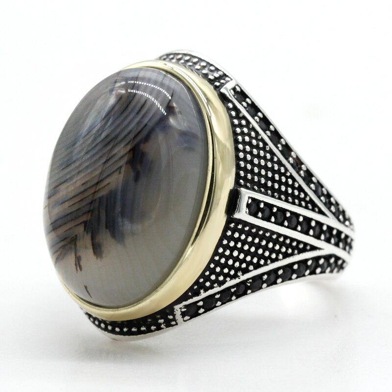 Ring Silber mit Stein für Männer Ringsilber