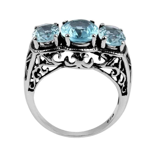 Verlobungsring-Vintage-Aquamarin-Stein-Ring