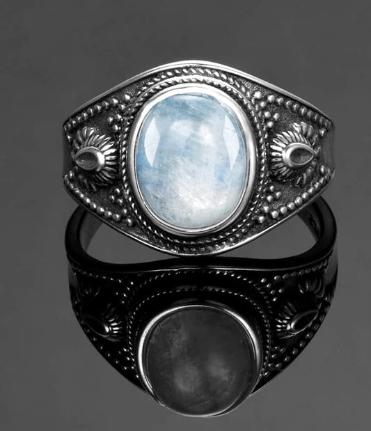 Weiße Mondstein Ring für Damen