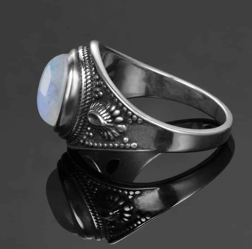 Weißer Mondstein Silberring für Damen