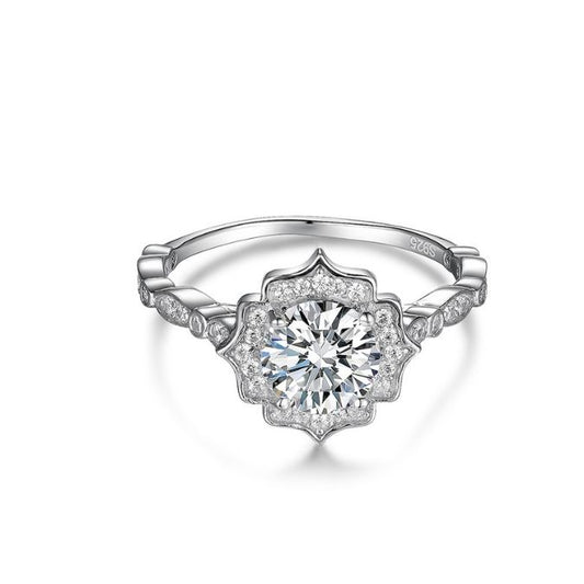 Vintage-Verlobungsring-Silberne-Damen