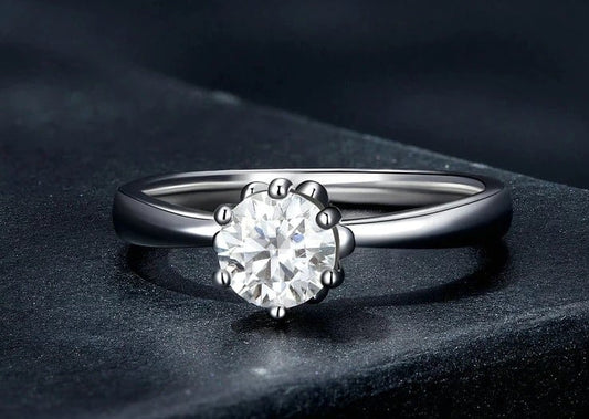 Vintage-Verlobungsring Silber mit Stein