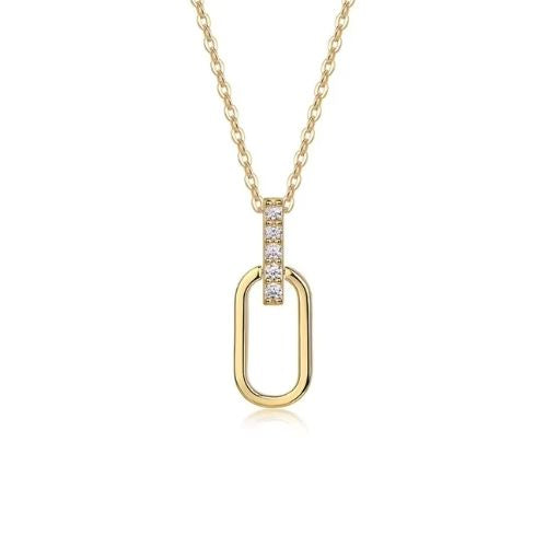 18-karätig vergoldete Damen Halskette Ringsilber