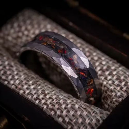 8 mm Wolfram-Ehering Ringsilber