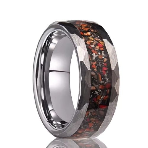 8 mm Wolfram-Ehering Ringsilber