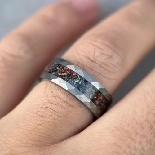 8 mm Wolfram-Ehering Ringsilber