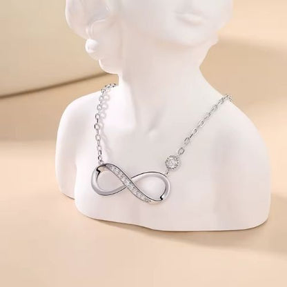 Halskette mit Stein und Unendlichkeitssymbol Ringsilber