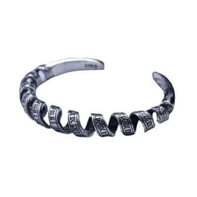 925 Silber Armreif im Vintage-Look Ringsilber